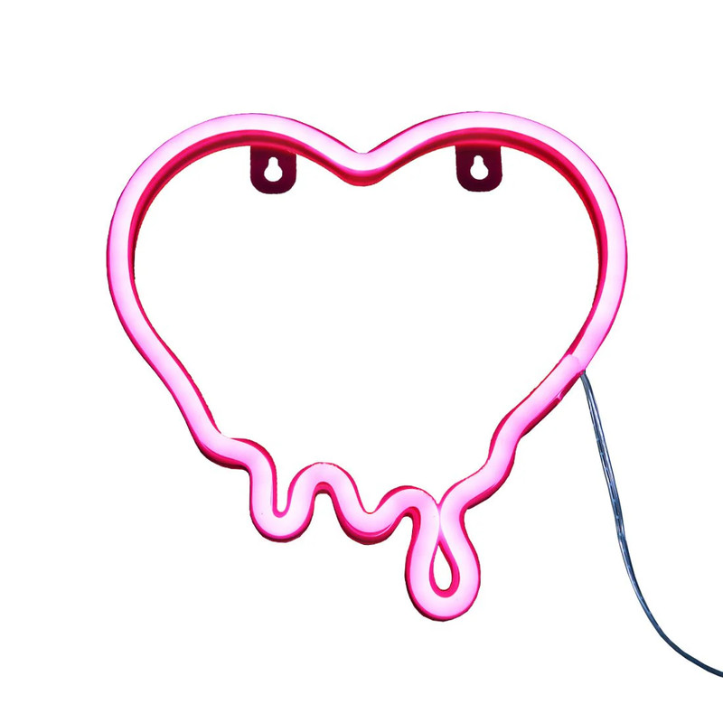 Led Neon Melting Heart Shape - Pink - إضاءة
